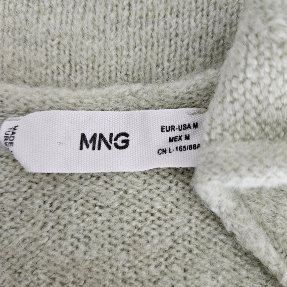 MNG Mango Sweater Tank Green Floral Embroidered Y2K Knit Shirt Medium - Picture 5 of 7